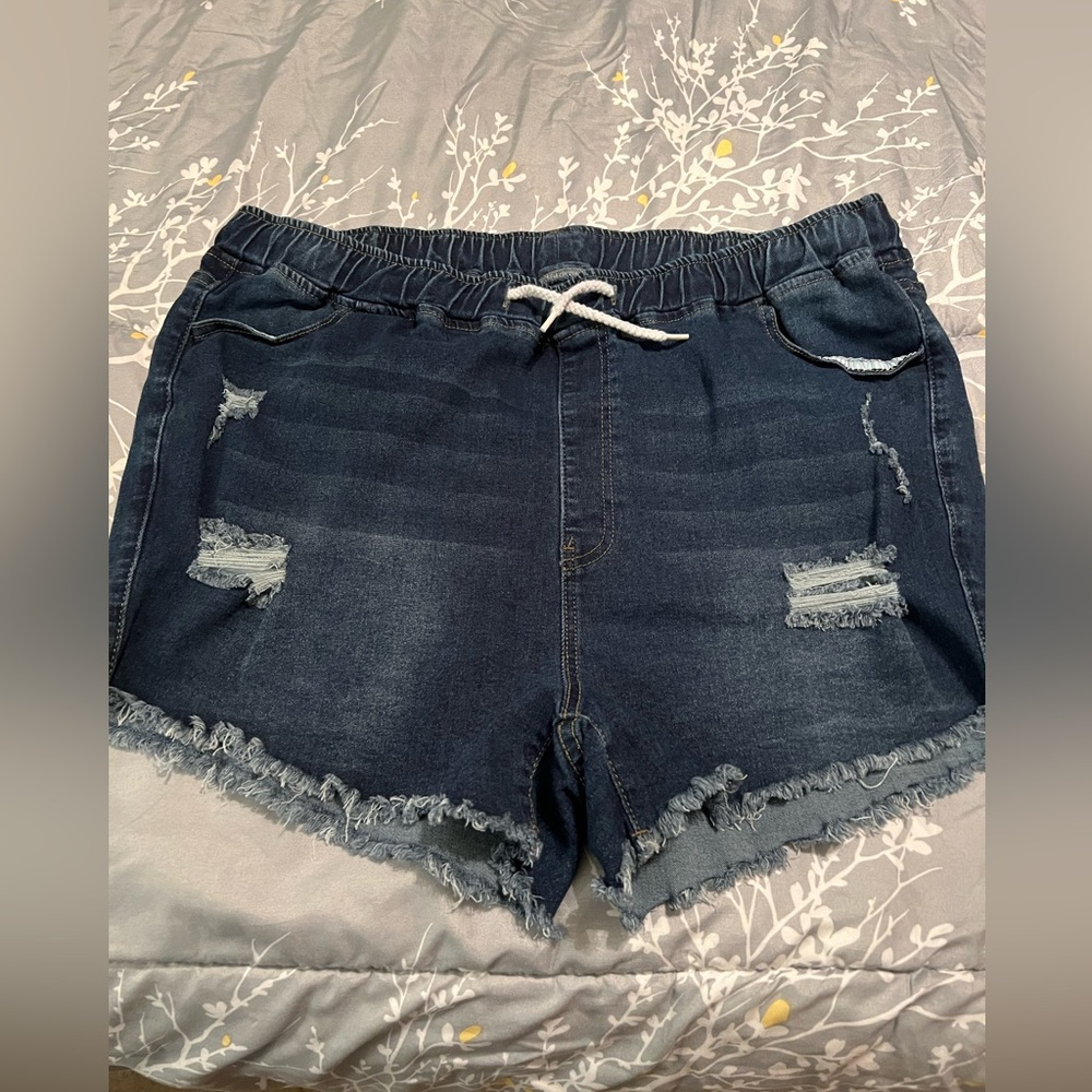 SHEIN drawstring jean shorts